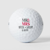 Wedding Bride & Groom Mr & Mrs. Golfballen (Voorkant)