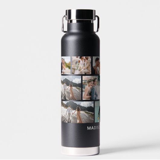 WEDDING Bride & Groom Multi Collage Modern Waterfles (Voorkant)
