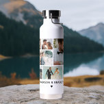 WEDDING Bride & Groom Multi Collage Modern Waterfles<br><div class="desc">WEDDING Bride & Groom Multi Foto Collage Modern Insulated Water Bottle is voorzien van een fotocollage van negen van uw favoriete foto's. Gepersonaliseerd met uw douanetekst of uw gepersonaliseerde naam in modern wit manuscript. Ideaal voor bruiloften, bruid en bruidegom, verloving, herdenking, huwelijksreis en nog veel meer. FOTO TIP: centreer uw...</div>