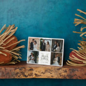 Wedding Bride & Groom Photo Collage Monogram Names Fotoplaat (Zijkant)