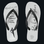 Wedding Bride Teenslippers Gepersonaliseerde Datum<br><div class="desc">Dit ontwerp werd gecreeerd door digitale kunst. Het kan worden gepersonaliseerd door de aanpassingsknoop te klikken en de kleur te veranderen, een naam, initialen of uw favoriete woorden toe te voegen. Neem contact met me op colorflowcreations@gmail.com als je dit ontwerp op een ander product wilt gebruiken. Koop mijn originele abstracte...</div>