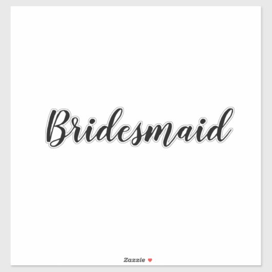 Wedding Bridesmaid 2023 Eenvoudige aangepaste teks Sticker (Vel)