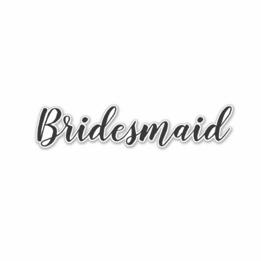 Wedding Bridesmaid 2023 Eenvoudige aangepaste teks Sticker (Voorkant)