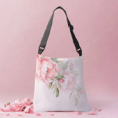 Wedding Bridesmaid | Pink Peony & Sage Green Crossbody Tas