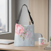 Wedding Bridesmaid | Pink Peony & Sage Green Crossbody Tas