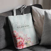 Wedding Bridesmaid | Pink Peony & Sage Green Crossbody Tas