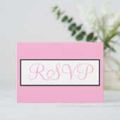 Wedding Bright Blush Pink White RSVP (Staand voorkant)