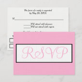Wedding Bright Blush Pink White RSVP (Voorkant / Achterkant)