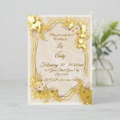 Wedding Brown and beige Invitation Folie Uitnodiging (Staand Voorkant)