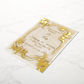 Wedding Brown and beige Invitation Folie Uitnodiging (Gedraaid)