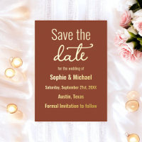 Wedding Brown Save the Date Terracotta Boho