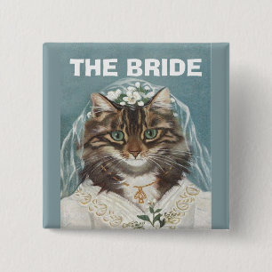 Wedding, bruid, bachelorette party, hen party vierkante button 5,1 cm