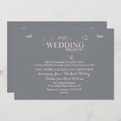 Wedding Brunch in grijze uitnodiging (Voorkant / Achterkant)