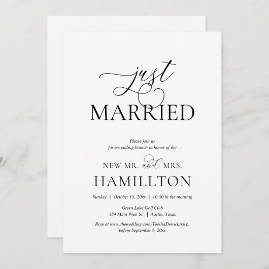 Wedding Brunch Uitnodiging (Voorkant / Achterkant)