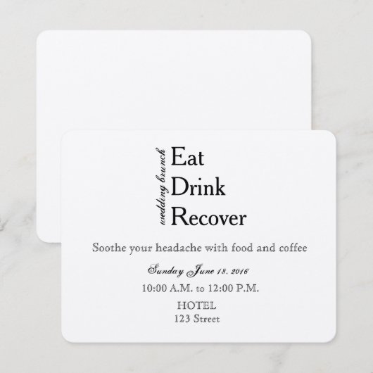 Wedding Brunch Uitnodiging (Voorkant / Achterkant)