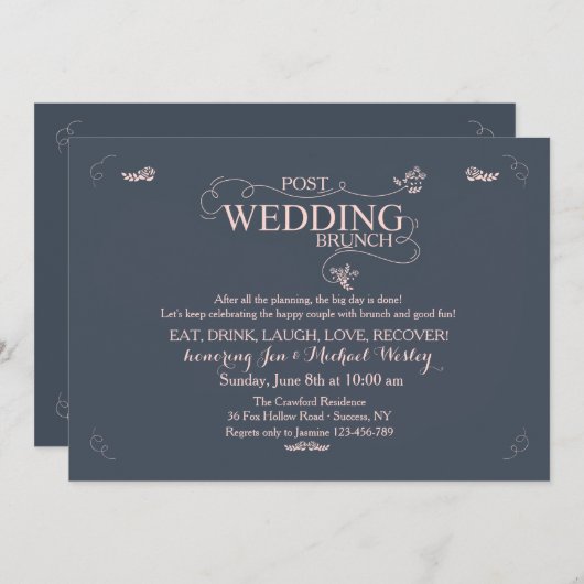 Wedding Brunch Uitnodiging (Voorkant / Achterkant)