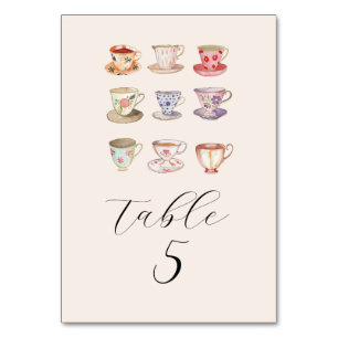 Wedding Brunch Vrijgezellenfeest Tea Cups Chinoise Kaart