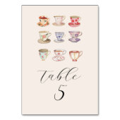 Wedding Brunch Vrijgezellenfeest Tea Cups Chinoise Kaart (Achterkant)