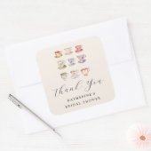 Wedding Brunch Vrijgezellenfeest Tea Cups Chinoise Vierkante Sticker (Envelop)