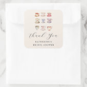 Wedding Brunch Vrijgezellenfeest Tea Cups Chinoise Vierkante Sticker (Tas)