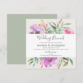 Wedding Brunch Waterverf Blooming Garden - Square Kaart (Voorkant / Achterkant)