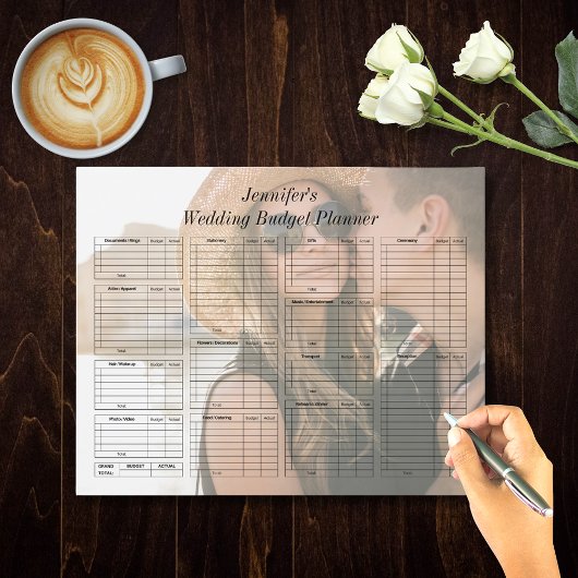 Wedding Budget Planner Foto Papieren Blad