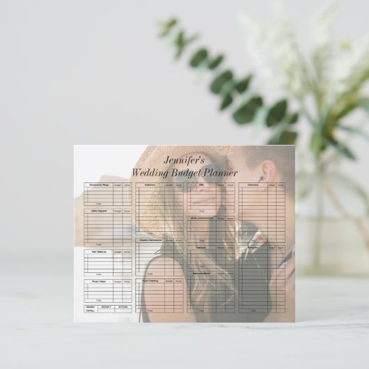 Wedding Budget Planner Foto Papieren Blad (Staand voorkant)