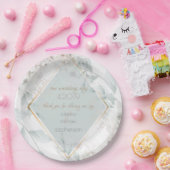 Wedding Buffet | Peon Waterverf Elegant Alabaster Papieren Bordje (Feest)