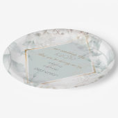 Wedding Buffet | Peon Waterverf Elegant Alabaster Papieren Bordje (Gekanteld)