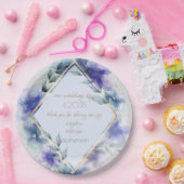 Wedding Buffet | Waterverf Violet Blue Flowers Papieren Bordje (Feest)