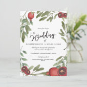 Wedding Burgundy Botanical Boho Greenery Kaart (Staand voorkant)