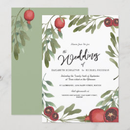 Wedding Burgundy Botanical Boho Greenery Kaart