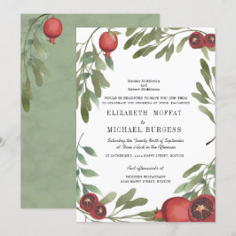 Wedding Burgundy Botanical Marble Boho Greenery Kaart