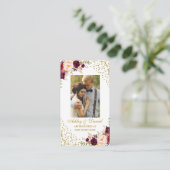 Wedding Burgundy Foto Registry Insert Kaart GB (Staand voorkant)