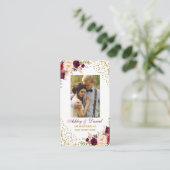 Wedding Burgundy Foto Registry Insert Kaart GB (Staand voorkant)