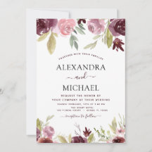 Wedding Burgundy Pink Modern Elegant Floral