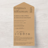 Wedding Burly Wood All in one invite save the date Uitnodiging (Binnen)