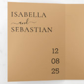 Wedding Burly Wood San All in one set kindly reply Drieluik Uitnodiging (Binnenzijde eerst)