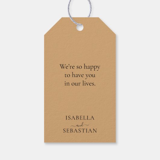 Wedding Burly Wood Sand Lavender Touch Cadeaulabel (Achterkant)