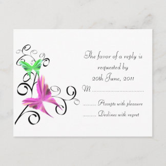 Wedding Butterflies RSVP Kaartje