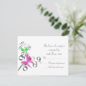 Wedding Butterflies RSVP Kaartje (Staand voorkant)