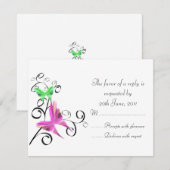 Wedding Butterflies RSVP Kaartje (Voorkant / Achterkant)