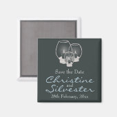 Wedding By Candlelight, save the date Magneet (Voorkant / Achterkant)