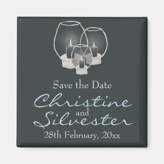 Wedding By Candlelight, save the date Magneet (Voorkant)