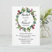 Wedding Cactus Floral Fiesta Wreath Party Invite Kaart (Staand voorkant)