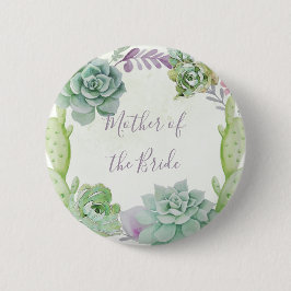 Wedding Cactus Succulents Moeder van de Bride Ronde Button 5,7 Cm
