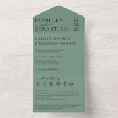 Wedding Cadet Blue All in one invite save the date All In One Uitnodiging (Binnen)