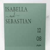 Wedding Cadet Blue Green All in one set Drieluik Uitnodiging (Binnenzijde eerst)