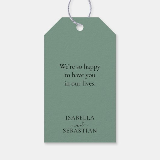 Wedding Cadet Blue Green Lavender Touch Cadeaulabel (Achterkant)