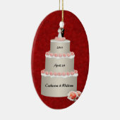 Wedding Cake (aanpasbaar) Keramisch Ornament (Rechts)